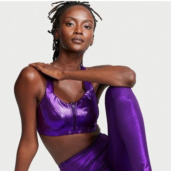 Victoria's Secret Other - NWOT Victoria’s Secret Metallic Purple Knockout Maximum Impact Sports Bra